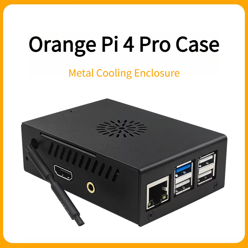 Pi 4 Case - علبة معدنية من الألومنيوم لجهاز Orange